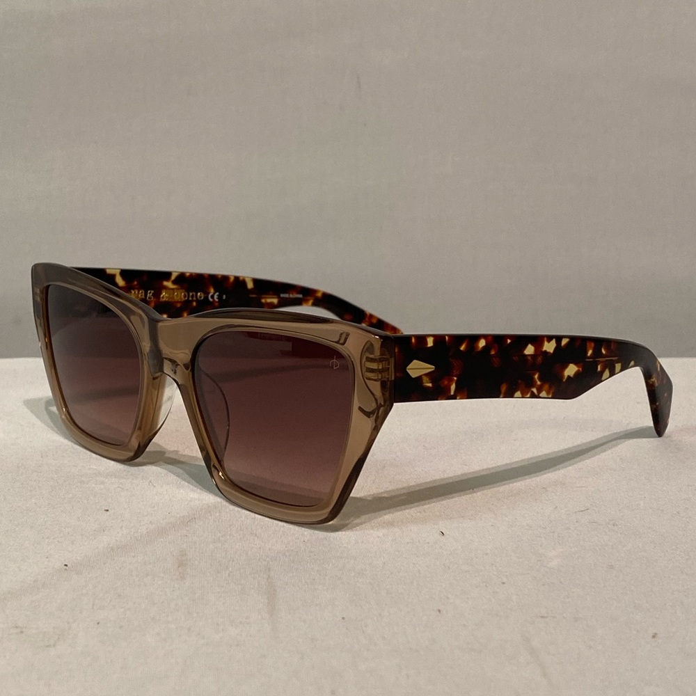 Womens Rag & Bone RNB1046/G/S Sunglasses Cat Eye Beige Havana 54mm Case & Pouch